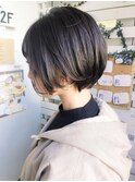大人可愛いショートボブ20代30代40代暗髪顔まわり