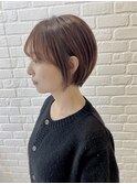 前髪あり耳掛け丸みくびれショートボブ20代30代40代50代大島