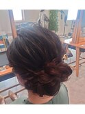 20代30代40代♪大人可愛いブラウンカラーゆるふわシニョン