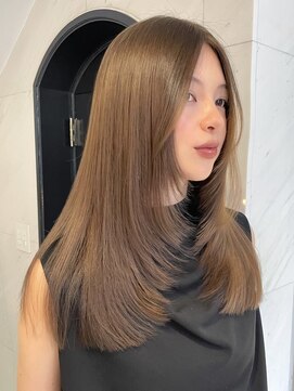 サイン 渋谷(SIGN) 韓国ヘアーハッシュカットレイヤーカットグレージュブリーチ無し