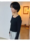 前上がりショートボブ