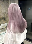 ハイトーンカラー顔周りレイヤーカットデザインカラーベージュ