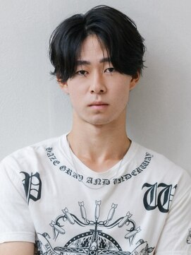 ハク 大阪心斎橋(HAK.) Men's/メンズカット/メンズパーマ/センター分け/黒髪/眉毛