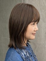 トップヘアーテラス(TOPHAIR TERRACE) 知立外ハネミディアムレイヤーチョコレートブラウン40代50代60代