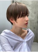 大人かわいいハンサムショート/丸みショートボブ/イルミナカラー