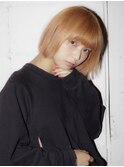 【NORA Journey】ハイオレンジベージュの切りっぱなしボブ