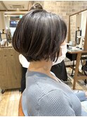 前髪なし前下がりショートボブ☆