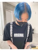 ブルーカラーダブルカラーケアブリーチインナーカラーハイライト