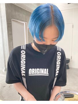 ソーコ 渋谷(SOCO) ブルーカラーダブルカラーケアブリーチインナーカラーハイライト