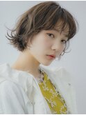 小顔ニュアンシーボブ/フェザーバング