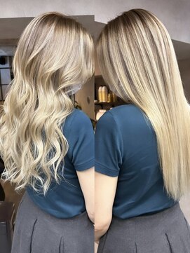 サニー 渋谷(SUNNY) バレイヤージュ、ハイライト、グレージュカラー、ココアベージュ