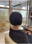 20代30代ミニボブココアブラウン小顔美肌ストレート丸み
