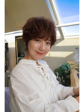 ロンド パルティール 大宮(Lond partir) 丸型ピンクブラウン美髪エアリーロングベリーショート［大宮］