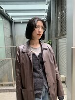 ラレイ ハラジュク(Lalei harajuku)&nbsp;ワンカールボブ/ブルーブラック/切りっぱなしボブ/韓国ヘア