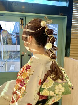 ロエン 西岡崎店(ROEN) #成人式ヘアセット/20代/編み下ろし/ヘアセット/成人式