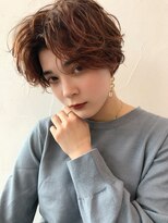 プードルパーマボブウェーブミディアムショートパーマ