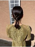 お嬢様編み下ろしまとめ髪★結婚式 二次会 お呼ばれ ドレス