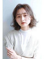 ムウ 難波(MOU) ボブクールショート前髪イメチェンピンクベージュ30代40代50代