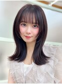 レイヤーカット /ワンホンレイヤー/ダークアッシュブラウン