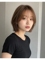 ラファンジュ ヘアー クレオ(Rohange hair Creo)&nbsp;ベージュカラー/ヌーディーベージュ/切りっぱなし/抜け感ボブ