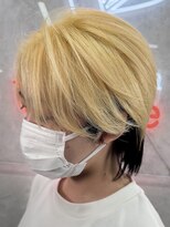 Voyage Nike 池袋【ケアブリーチ/ダブルカラー/インナーカラー/髪質改善】&nbsp;中性ウルフ/抜きっぱなしブロンド/インナーカラー