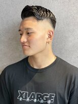 フジヤマバーバーショップ アジト(FUJIYAMA BARBER SHOP ajito)&nbsp;バーバーカット黒髪アップバングストリート【藤本ユースケ】0929