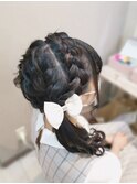 編み込みツインテール