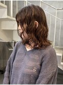 △大人可愛い癖毛風ミディアムパーマレイヤーパーマロブパーマ
