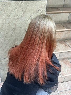 スタイル スマート サロン(STYLE smart salon) ミルクティーベージュとオレンジカラーのルーツカラー【ことこ】