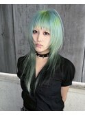 レイヤーカット/ウルフ/ホワイトブロンド/外ハネボブ/美髪