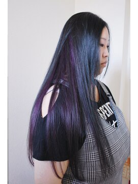 ビアージュ(Viage) :ロングヘア :インナーカラー :パープル :アッシュグレー