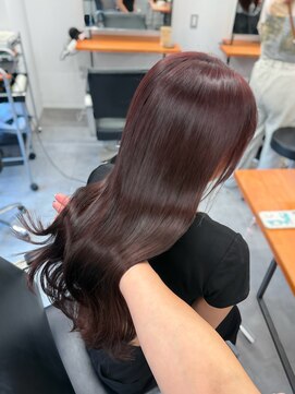 レブ 三条河原町(Reb,) ブリーチなしダブルカラーレイヤーカットミルクティーベージュ