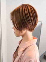 ネス ヘアメゾン アシヤ(ness HAIR MAISON ASHIYA)&nbsp;ミルクティーベージュ×丸みハンサムショート【芦屋川/芦屋】