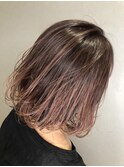 外国人風ピンクパープルハイライト