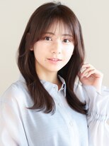 大人かわいい外はねミディアムシースルーバング20代30代40代50代