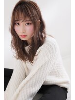 ランソ(RUNSO) 20代・30代/前髪/ピンクベージュ/丸型/卵型/レッドブラウン