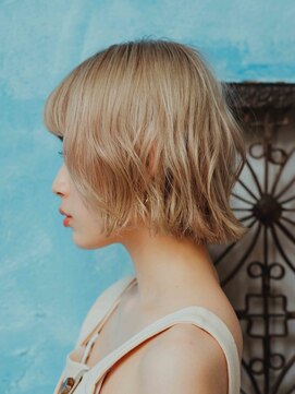 美容室 リズヘアー 稲毛店(Riz hair) ハイトーン切りっぱなしボブ【稲毛駅】