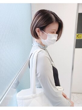 パープル(purple) ミニボブホワイトグラデ