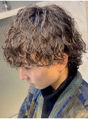 波巻きパーマメンズマッシュウルフツイストスパイラルパーマ