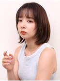 前髪&顔回りこだわり似合わせカット小顔ボブピンクベージュ0903