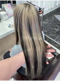 レミー100%/53cm☆シールエクステ60枚+ブリーチカラー