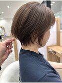 ふんわりショートボブ透明感アッシュブラウン小顔ナチュラル