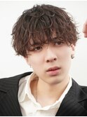 ラウンドマッシュ波巻き緩めパーマ