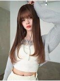 ANGELICA 縮毛矯正 内巻きストレート まろやかブラウンカラー