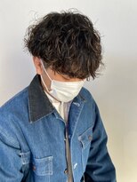 ヒビヲ(HIBIO) 波巻きスパイラルパーマツーブロックメンズマッシュメンズヘア