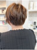 小顔補正立体カットcaaryショートヘア 小顔ボブ くせ毛カット