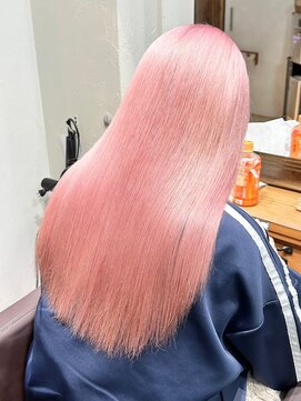 ロア 福岡天神本店(LORE) ダブルカラーミルクティーピンクベージュカラーハイトーンカラー