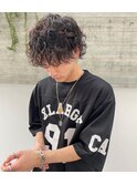 メンズ×スパイラルパーマ×ウルフ