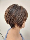 冬ショート大人ショートヘア×ひし形×30代40代50代