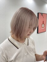 シエル フクオカ(CIEL FUKUOKA)&nbsp;ハイトーン柔らかミルクティーベージュ/ボブウルフカット